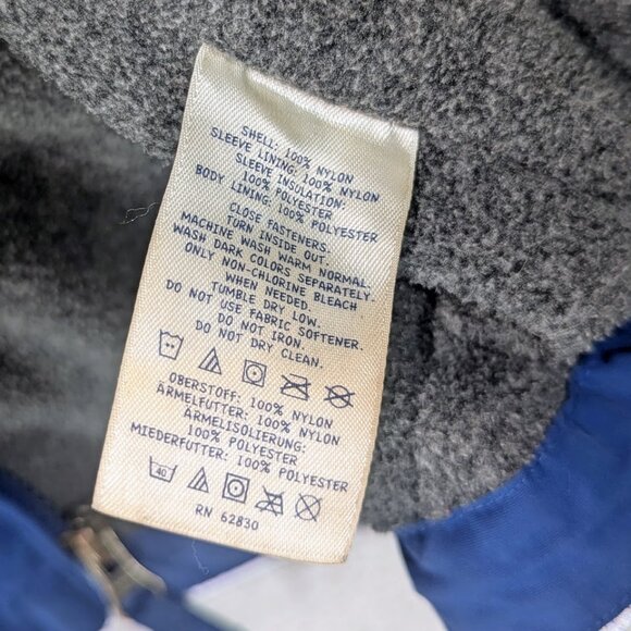 Boy's 5-6 Land's End Winter Coat with Zipper Pockets & Velcro Sleeves Blue Black - Picture 3 of 8